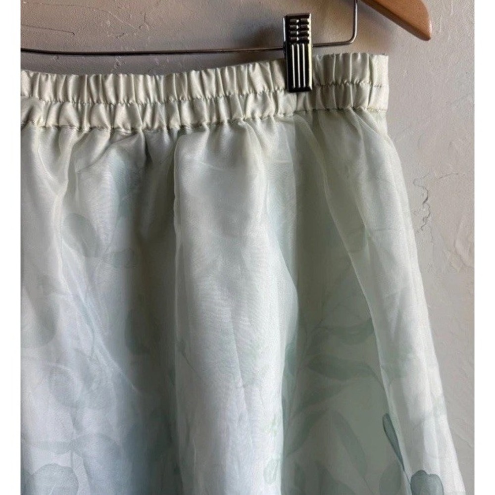 Rachel Zoe High Waist Sheer Whimsical Botanical Circle Skirt Midi Sz M Fairycore - Picture 6 of 14